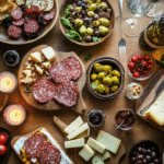 idée apéro dinatoire conviviale avec charcuterie, fromages et crudités
