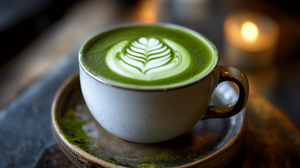 préparation matcha latte recette étape fouettage