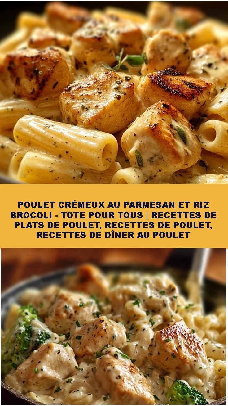 Poulet crémeux au parmesan et riz brocoli 2 Poulet crémeux au parmesan et riz brocoli - Tote pour tous | Recettes de plats de poulet, Recettes de poulet, Recettes de dîner au poulet