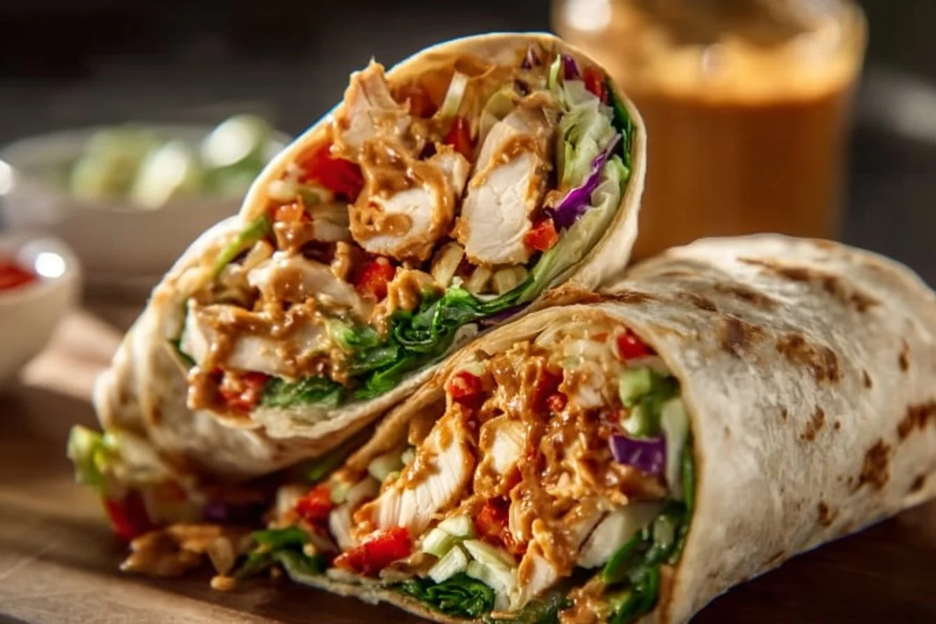 Wraps au poulet aux cacahuètes thaïes 3 Wraps au poulet aux cacahuètes thaïes