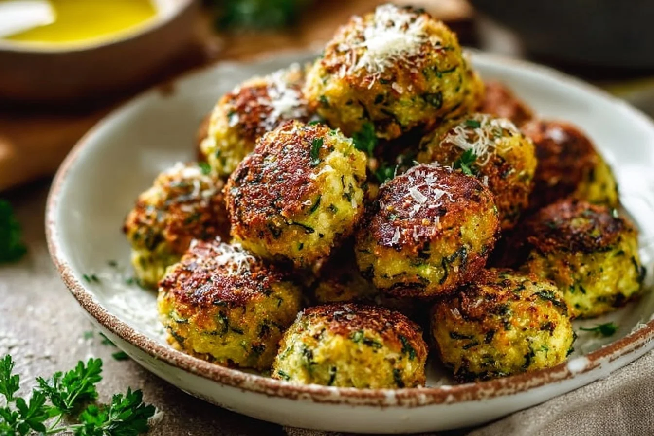 Baked Zucchini Balls 2 Baked Zucchini Balls