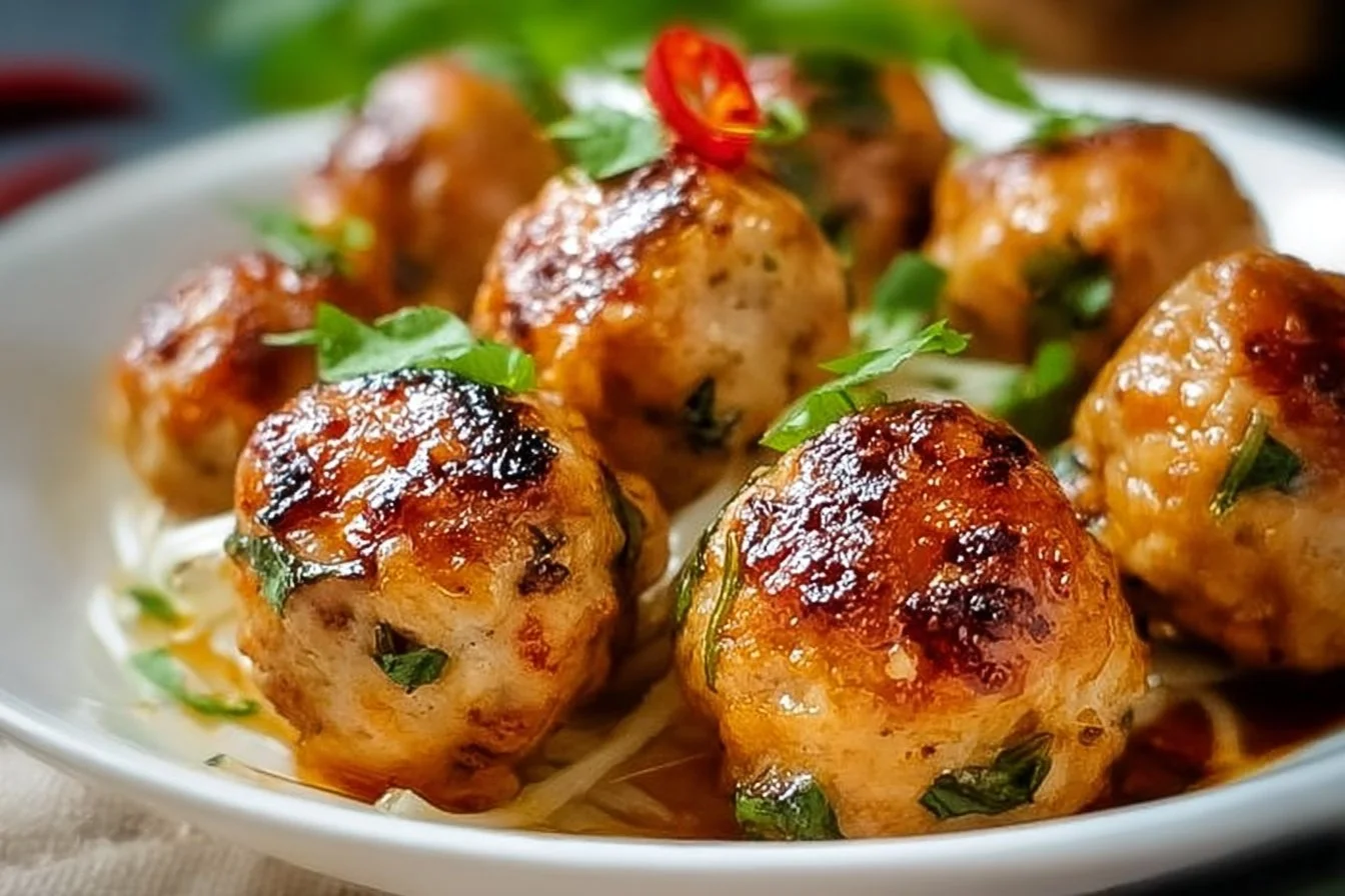 Boulettes de poulet thaïlandaises au four 2 Boulettes de poulet thaïlandaises au four