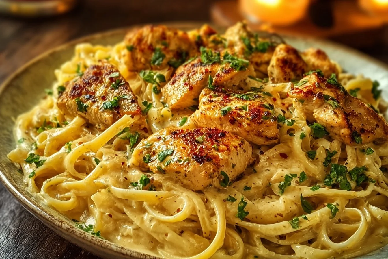 Linguine au Poulet Alfredo Cajun 2 Linguine au Poulet Alfredo Cajun