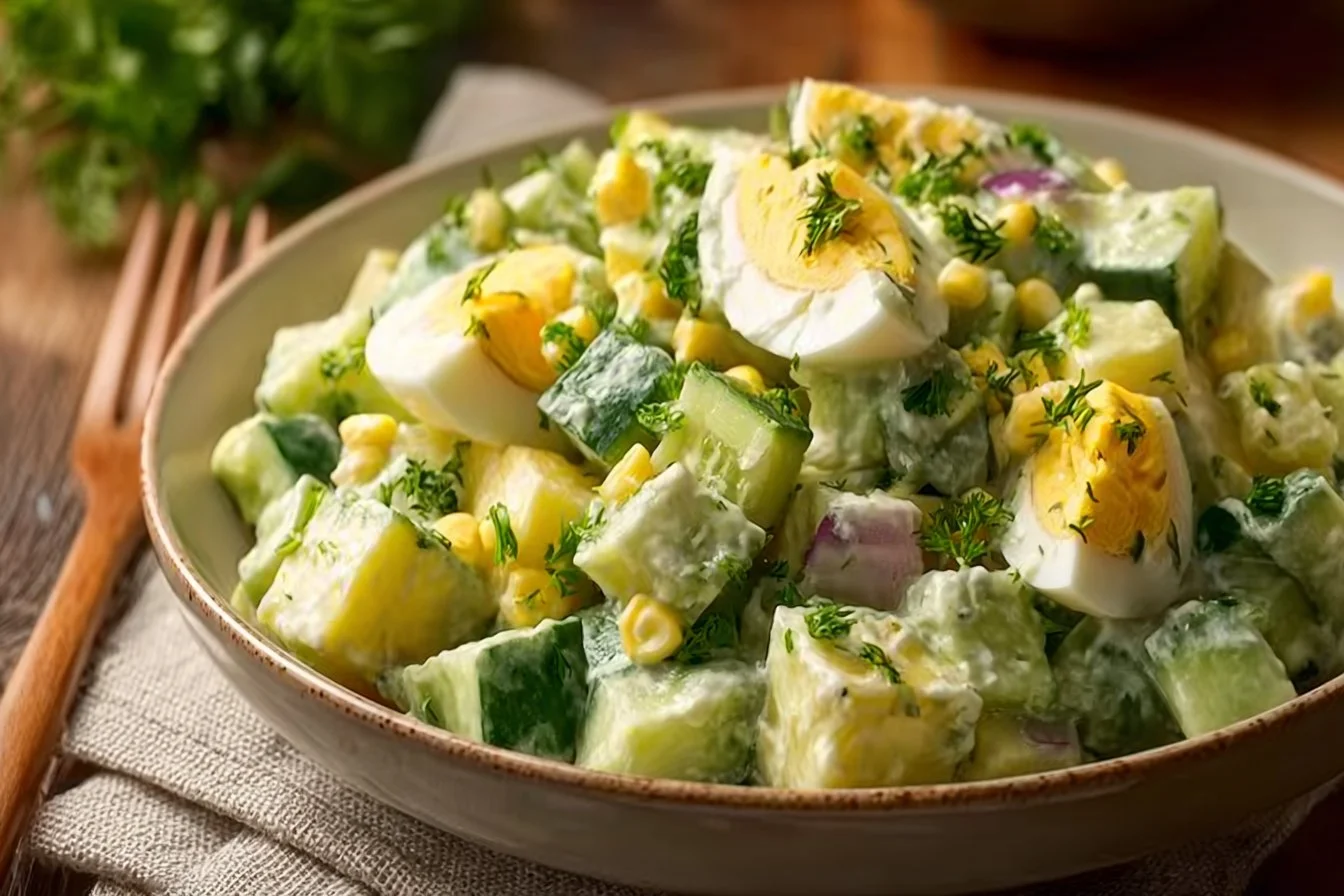 Salade de concombre et œufs minceur 2 Salade de concombre et œufs minceur