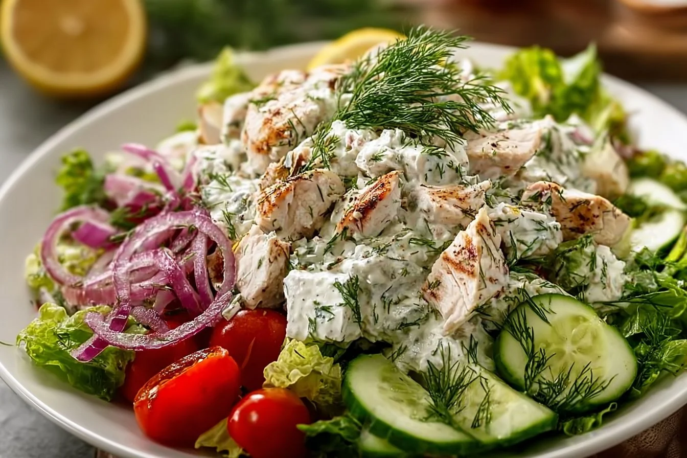 Salade de poulet façon tzatziki 2 Salade de poulet façon tzatziki