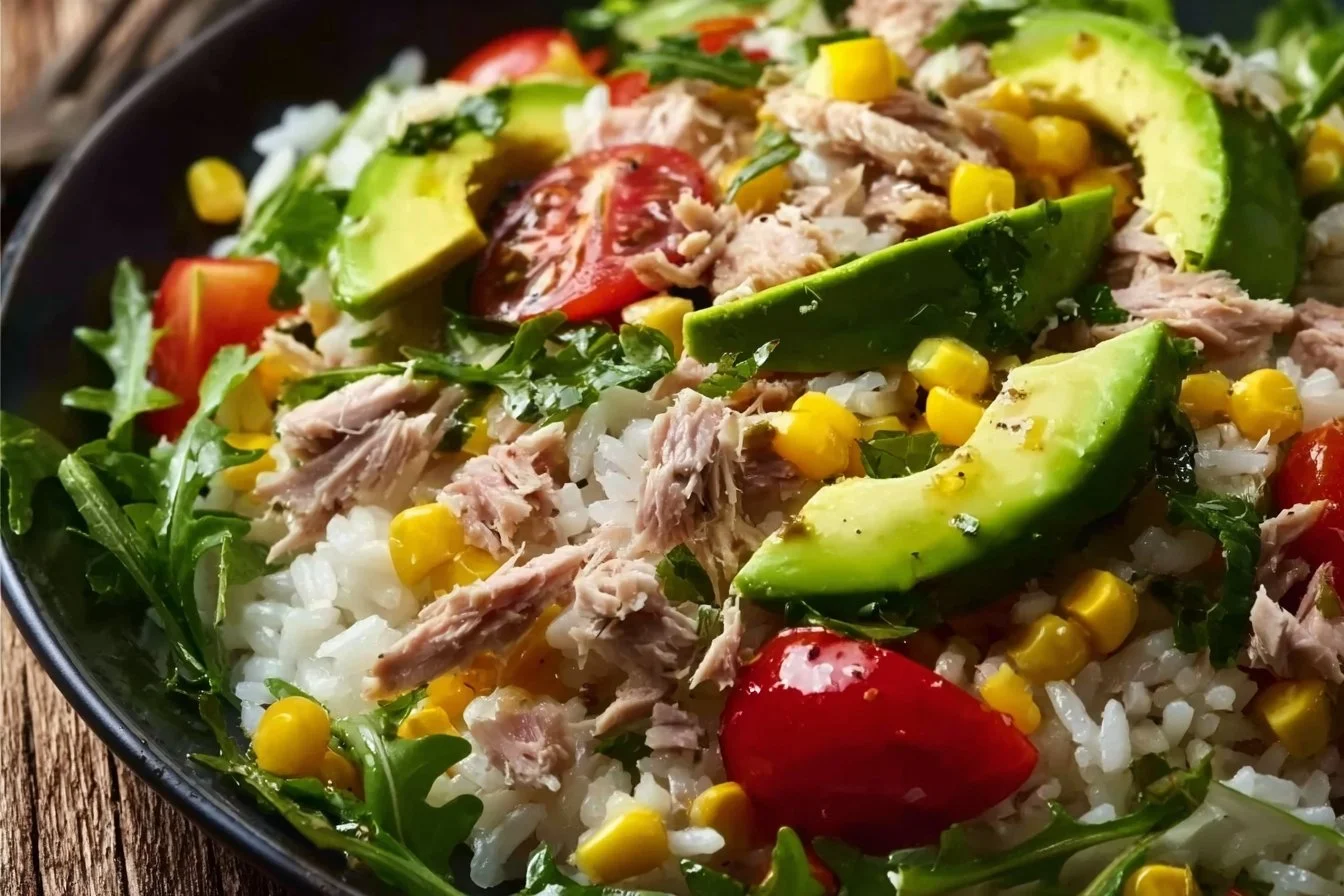 Salade de riz au thon et avocat 2 Salade de riz au thon et avocat