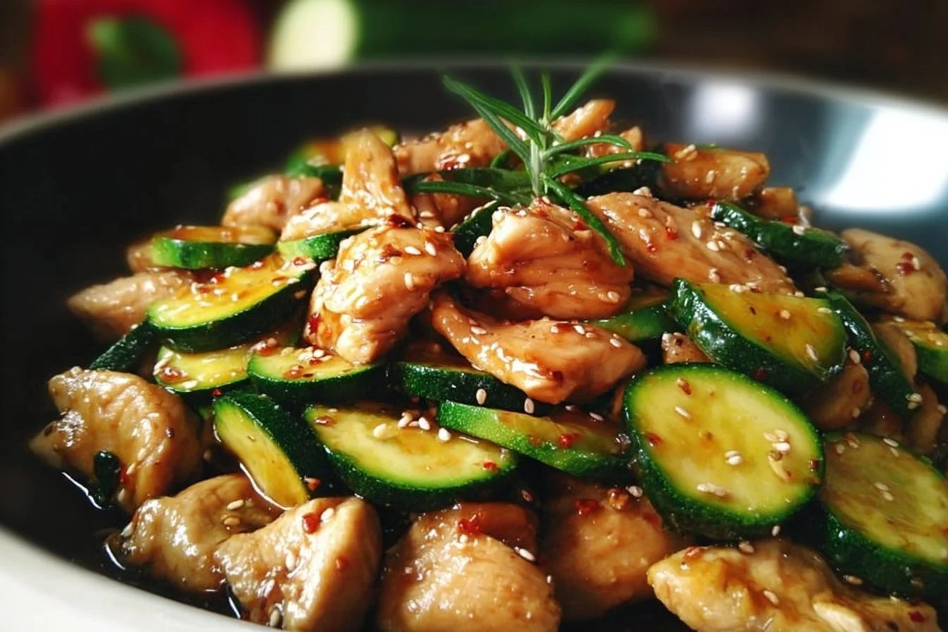 Sauté de Poulet et Courgette à la Sauce Soja 2 Sauté de Poulet et Courgette à la Sauce Soja