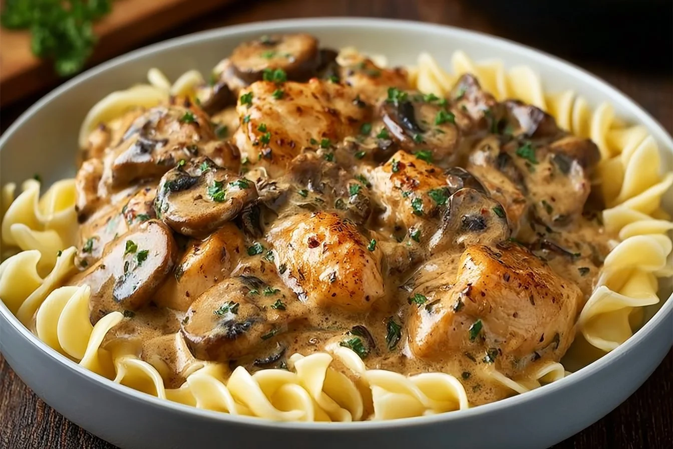 Stroganoff de Poulet aux Champignons 2 Stroganoff de Poulet aux Champignons